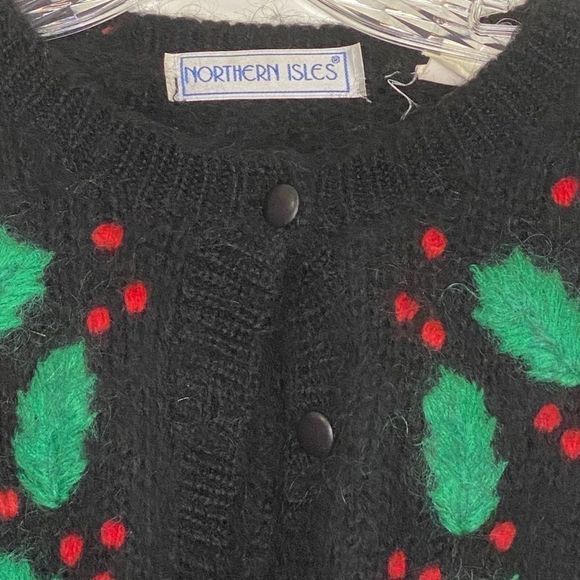 Northern Isles Black Wool Mistletoe Sweater‎ - Picture 3 of 6